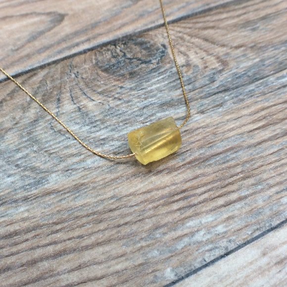 Raw Citrine choker, 14k gold filled, November birthstone - Picture 4 of 8